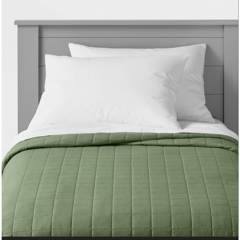 Box Stitch Microfiber Quilt - Pillowfort™ Full/Queen